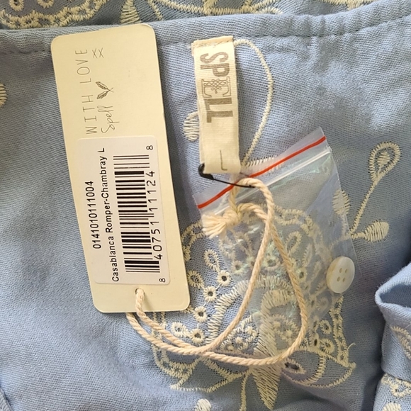 New Spell designs casablanca romper chambray L NWT - Picture 8 of 15